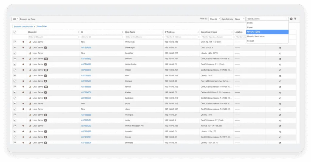 Virima’s comprehensive asset inventory