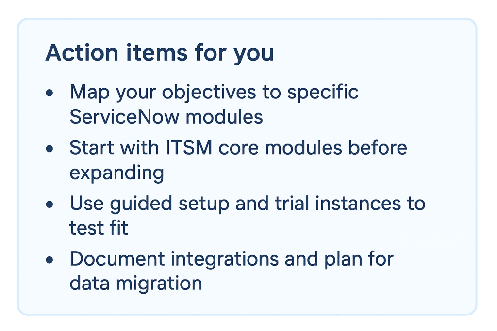 Select the right ServiceNow solutions for your needs