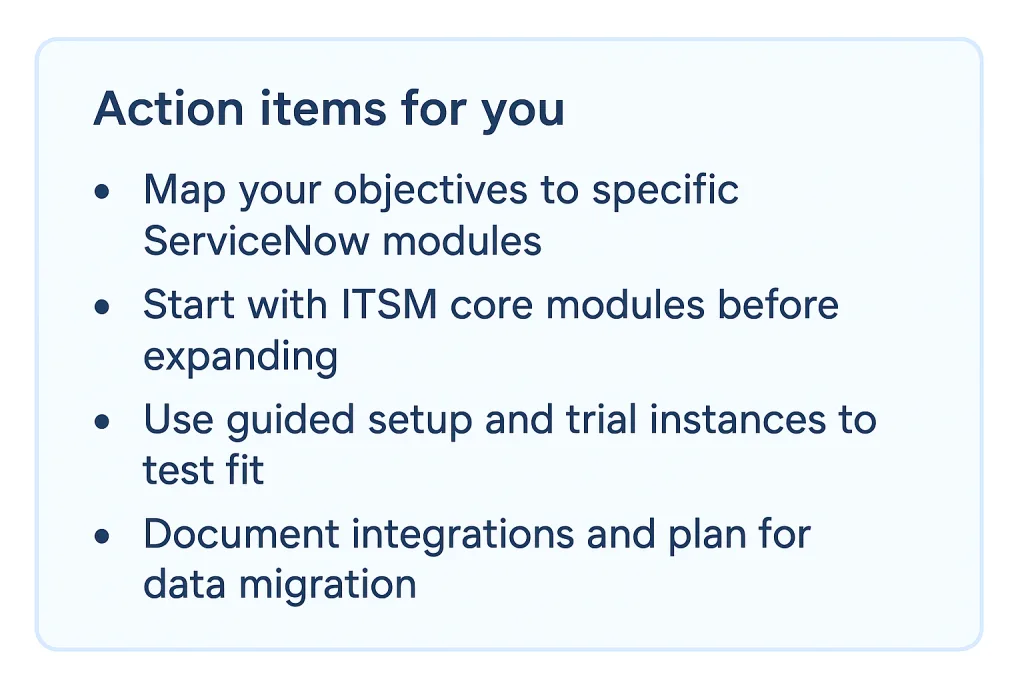 Select the right ServiceNow solutions for your needs