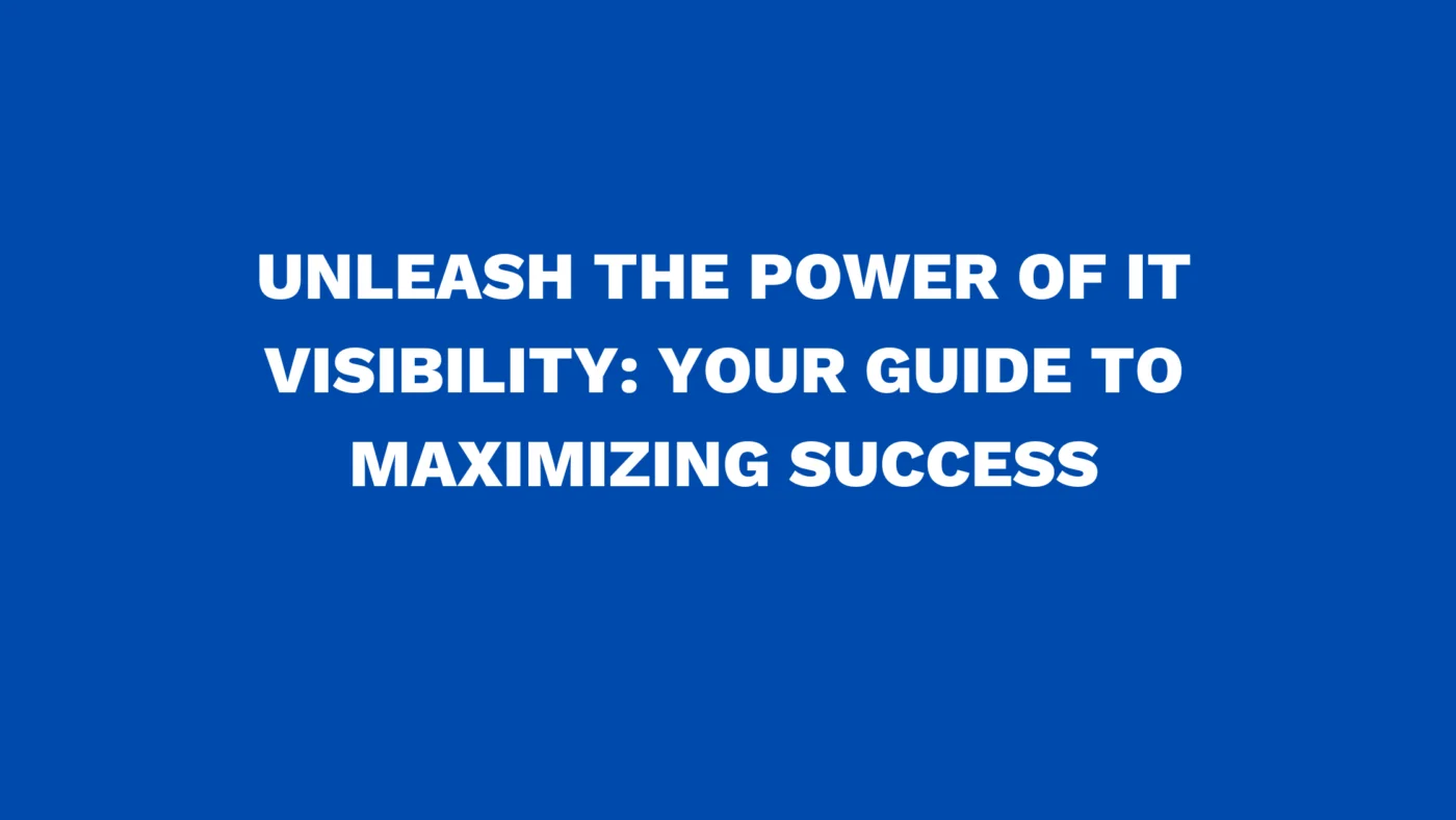 Unleash the power of IT Visibility: Your Guide to Maximizing Success