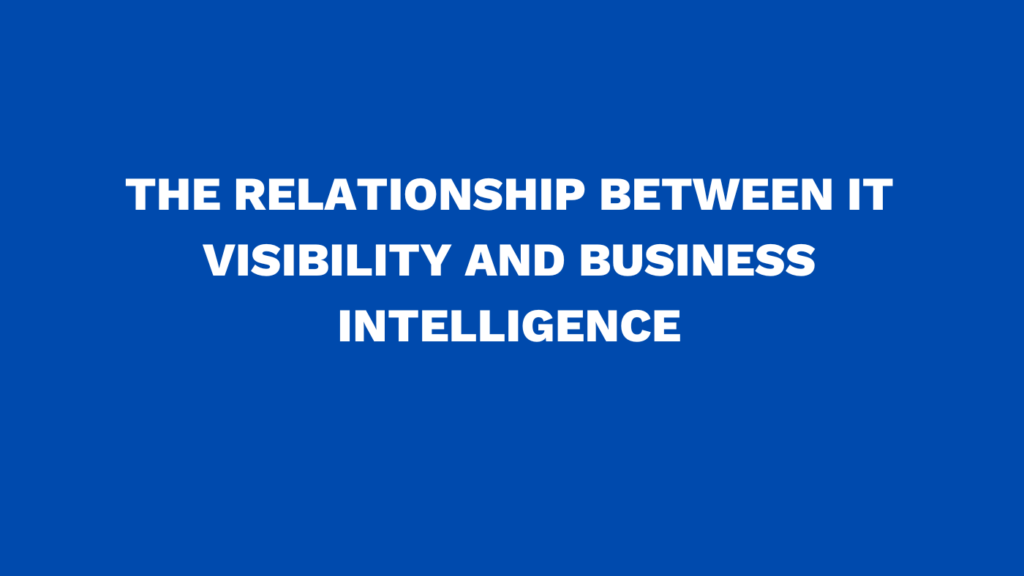 The relationship between IT visibility and business intelligence