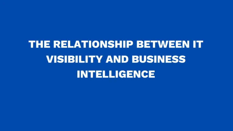 The relationship between IT visibility and business intelligence