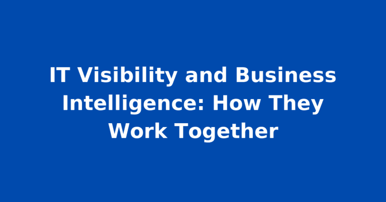 IT Visibility and Business Intelligence: How They Work Together