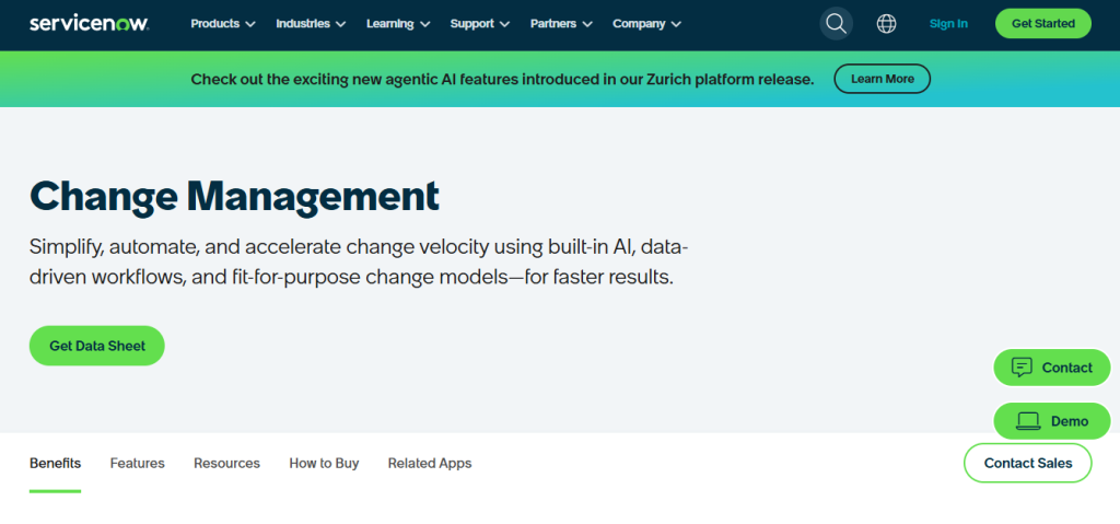 ServiceNow change management