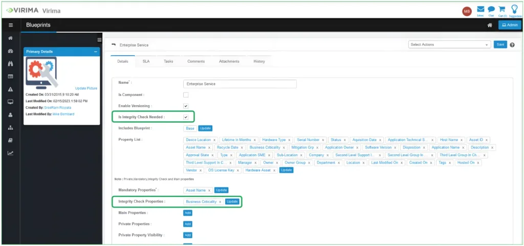  Virima's ASD ensures the accuracy and completeness of asset information.