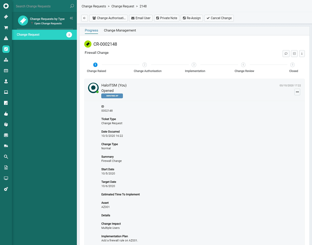 With Halo ITSM CMDB, your team can efficiently track, plan, and execute organizational changes of any scale.
