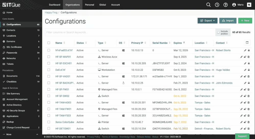 A comprehensive solution for managing assets, passwords, and knowledge, customized to meet IT department needs.IT glue asset management