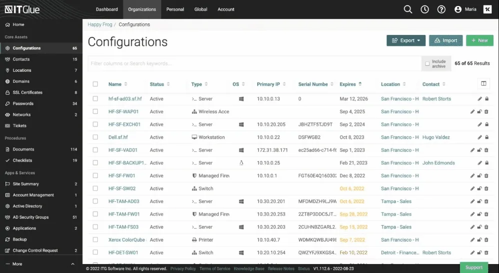 A comprehensive solution for managing assets, passwords, and knowledge, customized to meet IT department needs.IT glue asset management