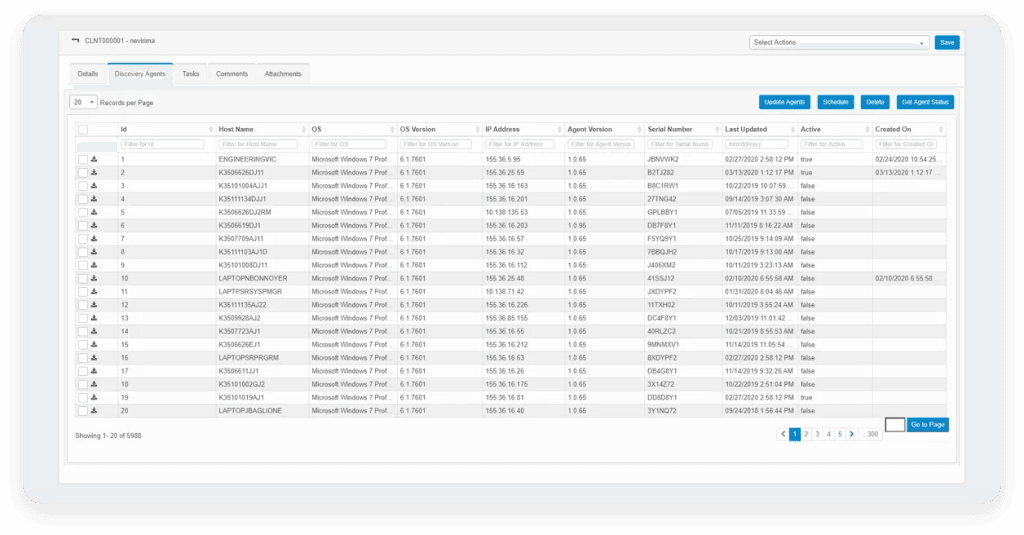 Discovery agent monitors daily configuration changes and software usage on remote PCs via the Internet.