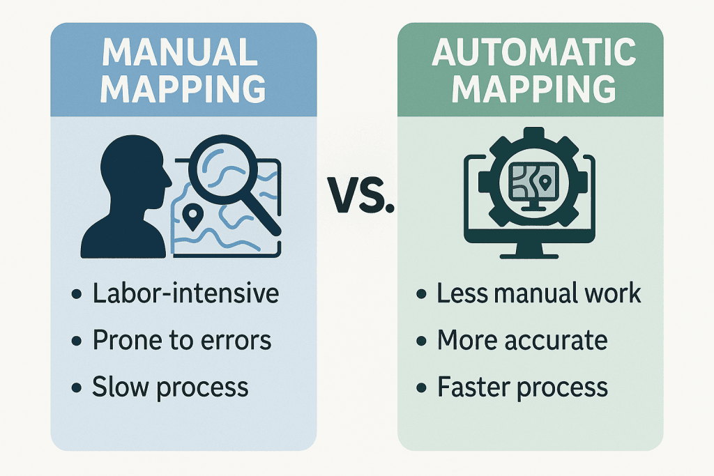 Manual vs automatic network mapping process