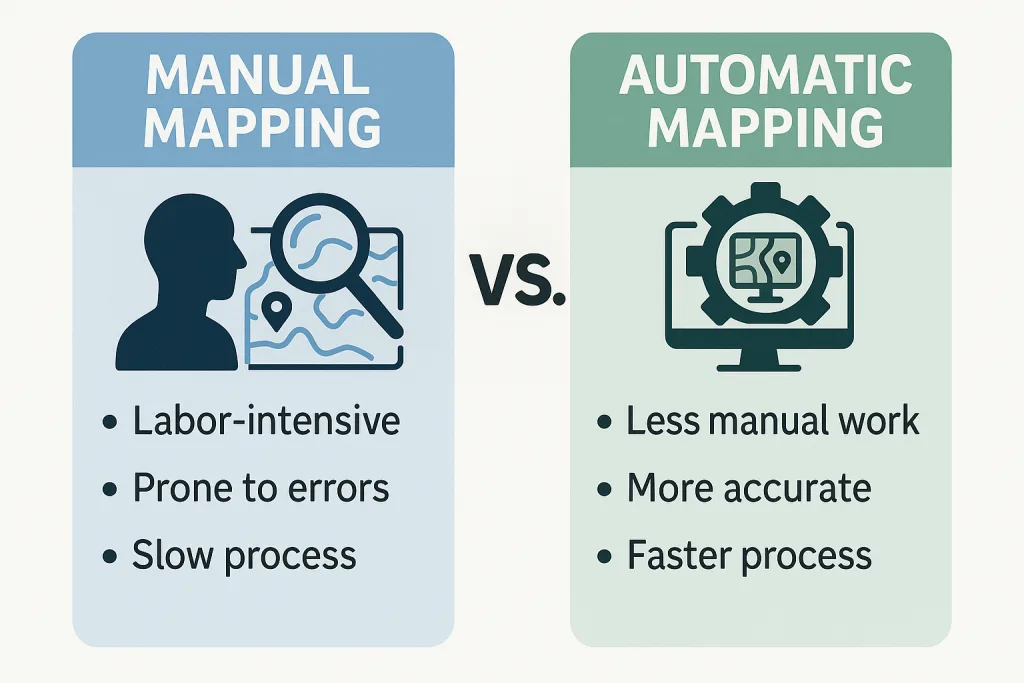Manual vs automatic network mapping process