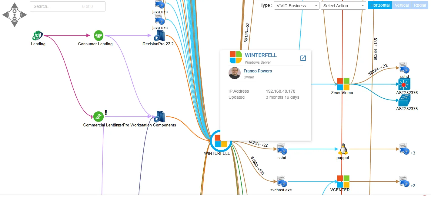 Map with owner name displayed