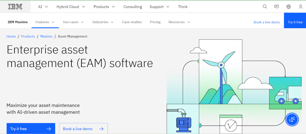   Alt text: IBM Maximo website