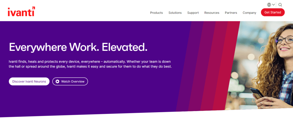 Alt text: Ivanti website