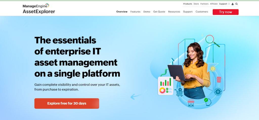   Alt text: ManageEngine website