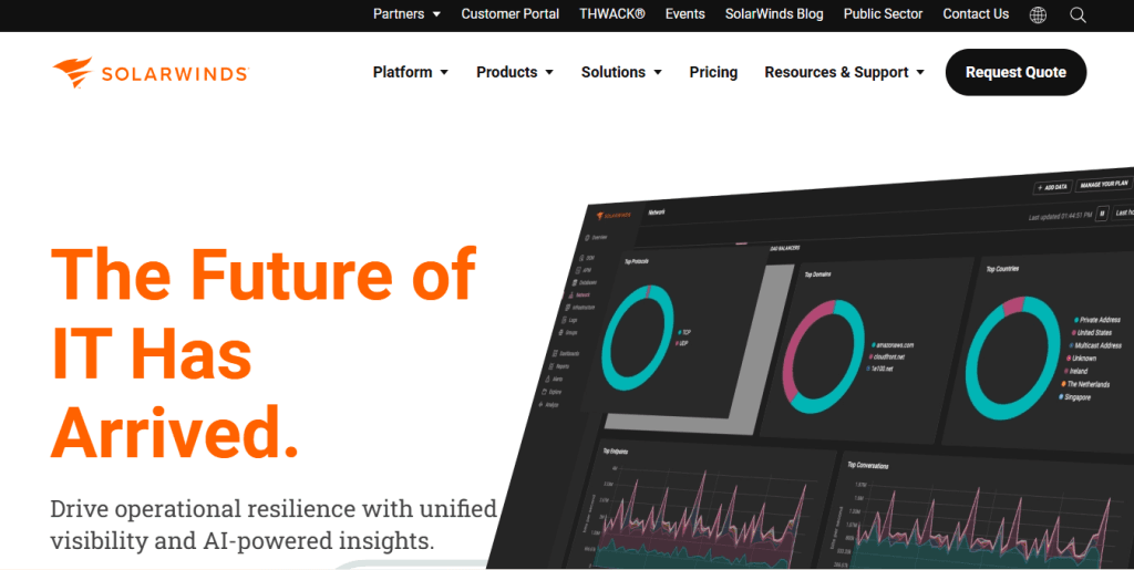 SolarWinds – Network monitoring and IT management excellence