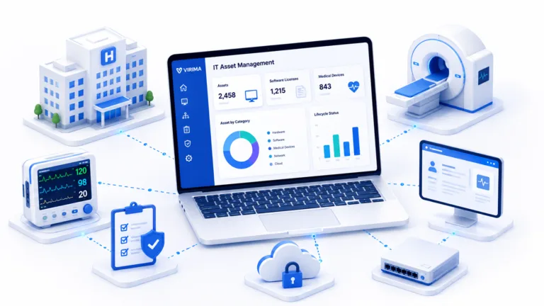 Representative illustration of IT asset management in healthcare