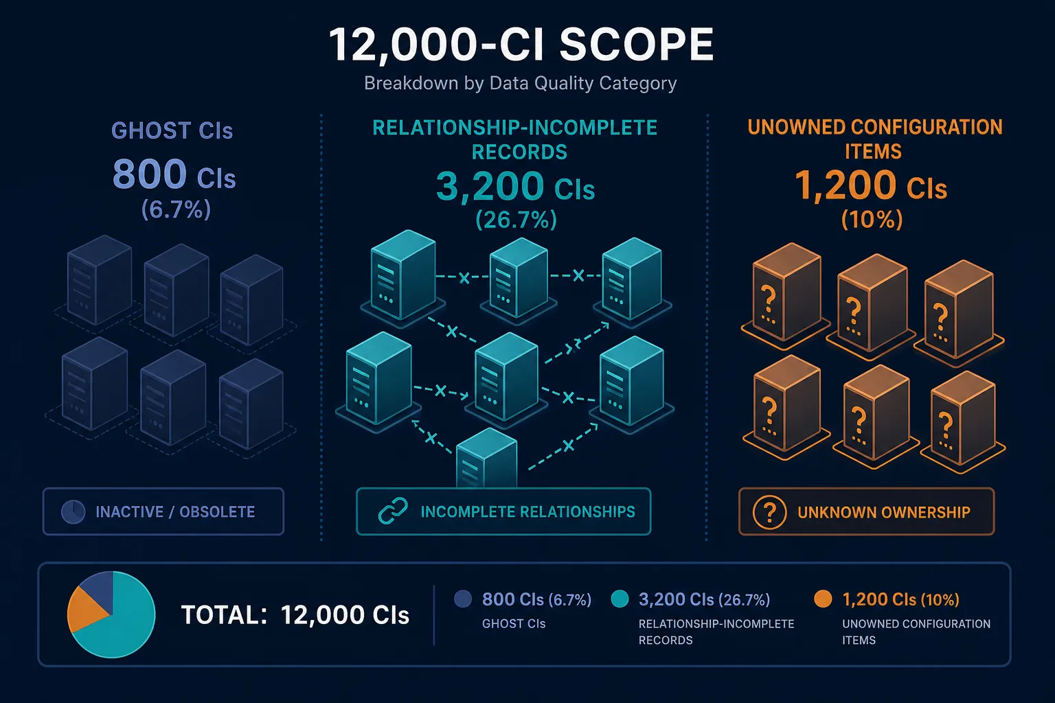 Conceptual Diagram Showing The 12000 Ci — Virima Ai Pilot Cmdb Readiness Post Mortem