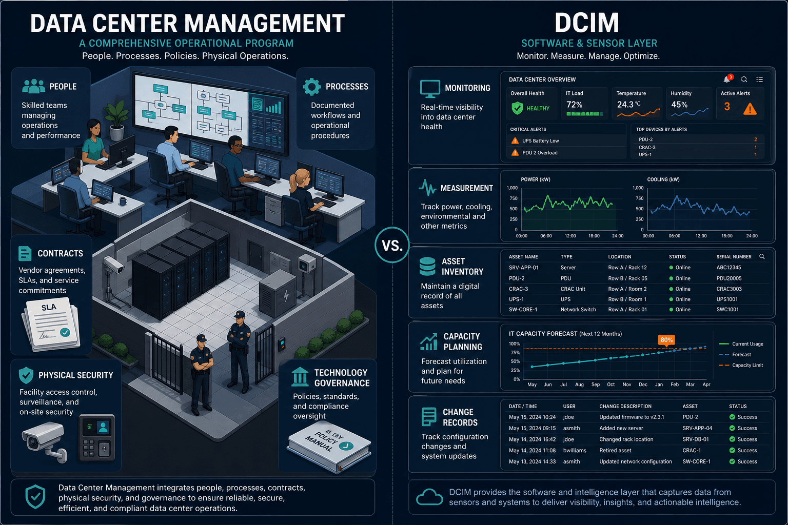 Side By Side Diagram Contrasting Data Ce Side By Side Diagram Contrasting Data Ce — Virima What Is Dcim Data Center Infrastructure Management