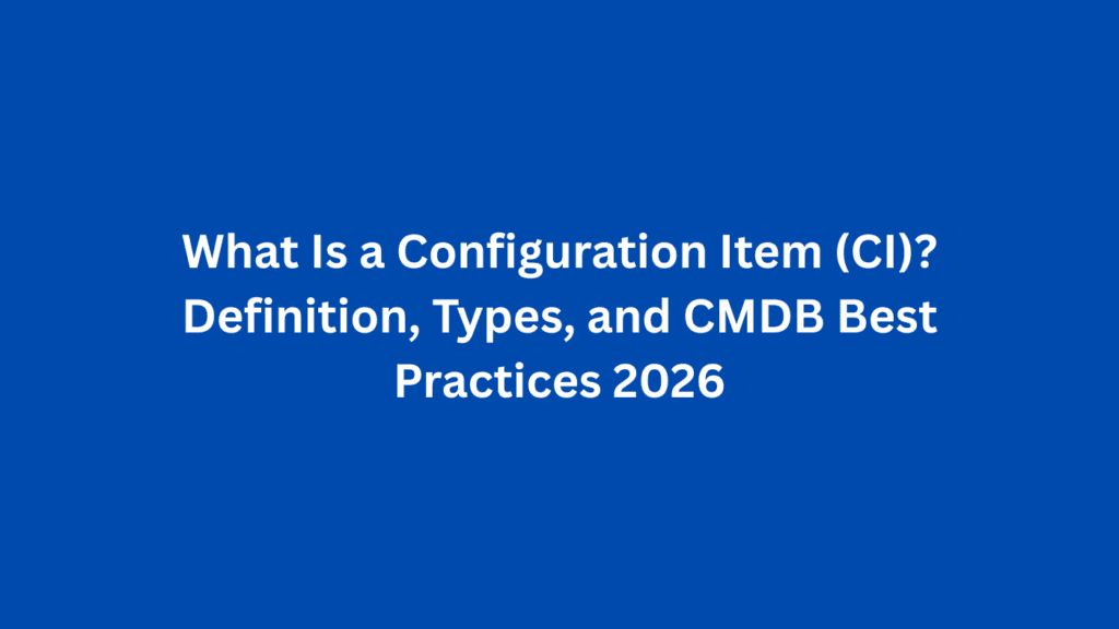 What is configuration item