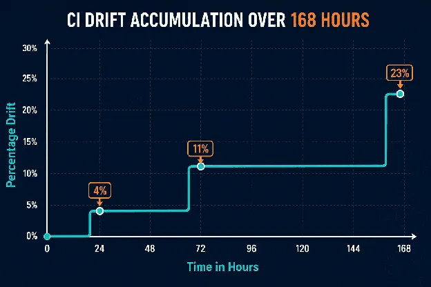CI DRIFT ACCUMULATION OVER 168 HOURS
