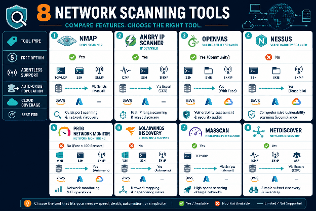 8 NETWORK SCANNING TOOLS