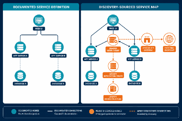 DOCUMENTED SERVICE DEFINITION
DISCOVERY- SOURCED SERVICE MAP
