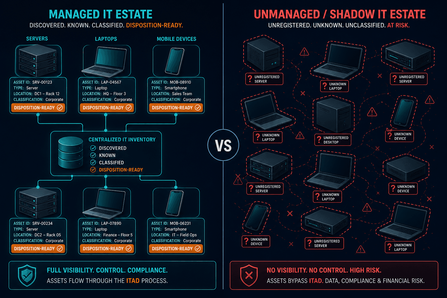 Conceptual Diagram Showing An It Estate Conceptual Diagram Showing An It Estate — Virima What Is It Asset Disposition