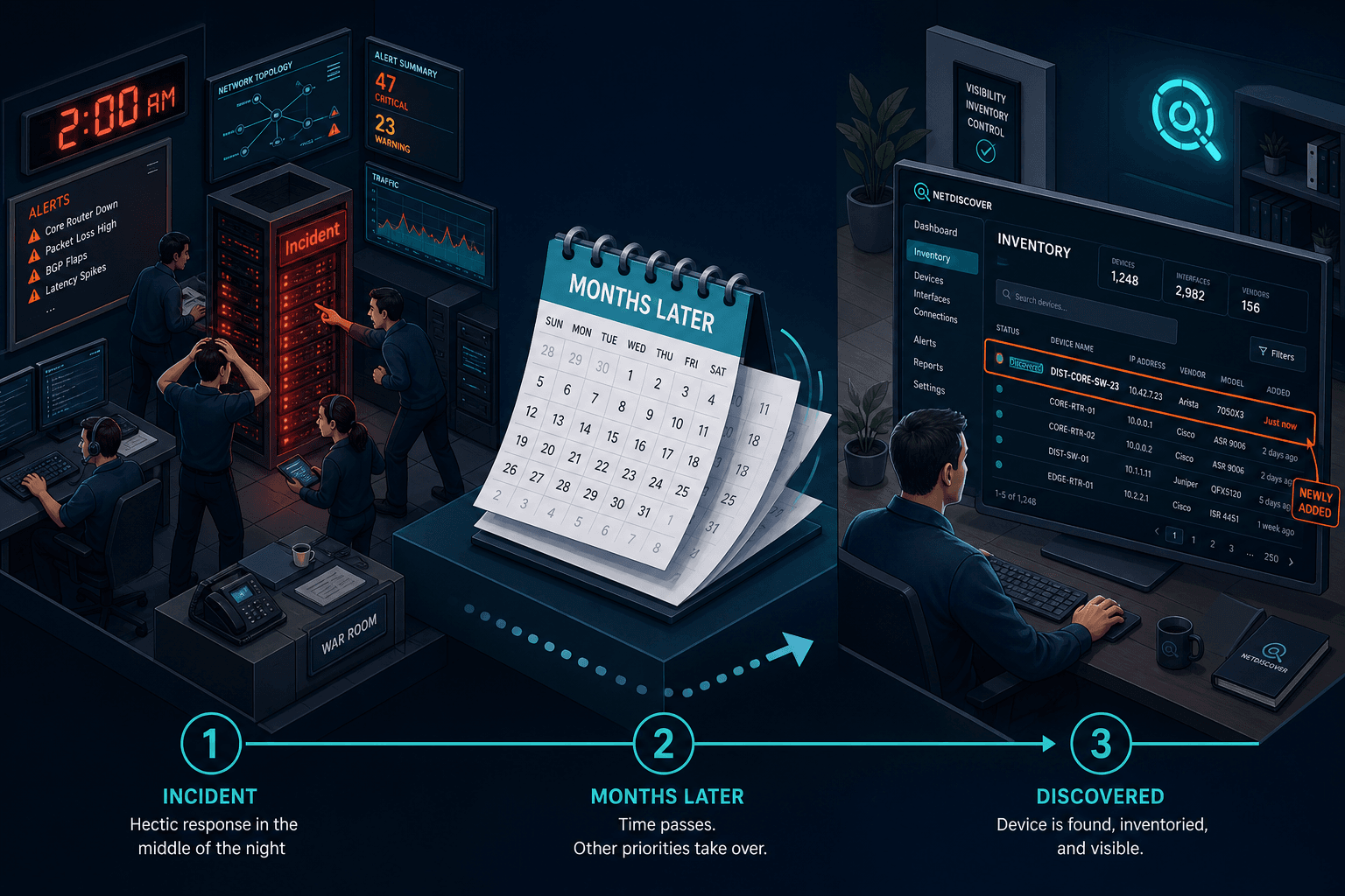 Illustrative Timeline Showing A Network Illustrative Timeline Showing A Network — Network Inventory Management