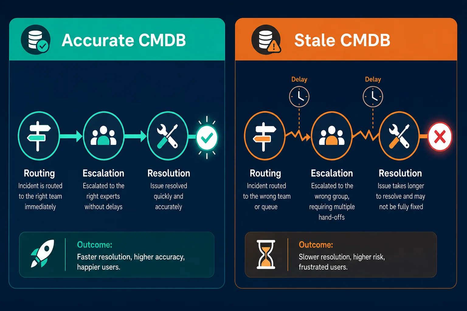 Side By Side Flow Showing An Incident Re Side By Side Flow Showing An Incident Re — What Is Itsm Explained