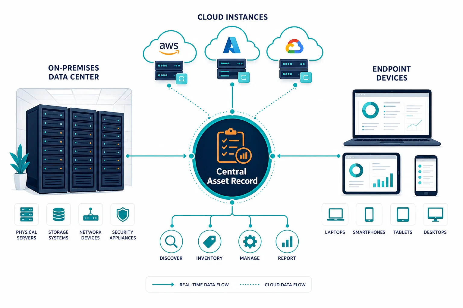 Conceptual Illustration Of A Hybrid It Conceptual Illustration Of A Hybrid It — It Asset Tracking