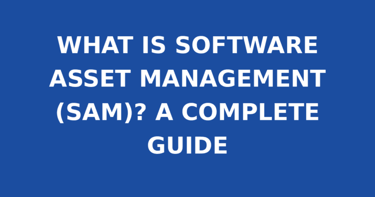 WHAT IS SOFTWARE ASSET MANAGEMENT (SAM)? A COMPLETE GUIDE