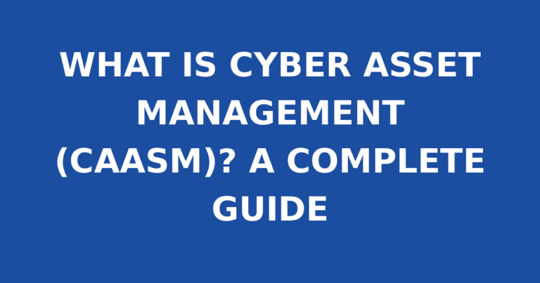 WHAT IS CYBER ASSET MANAGEMENT (CAASM)? A COMPLETE GUIDE