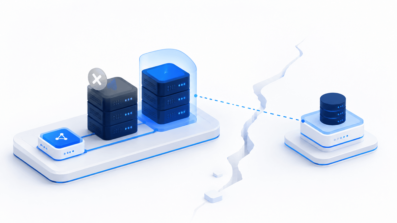 Disaster recovery vs high availability shown as local server redundancy and a geographically separate recovery environment.