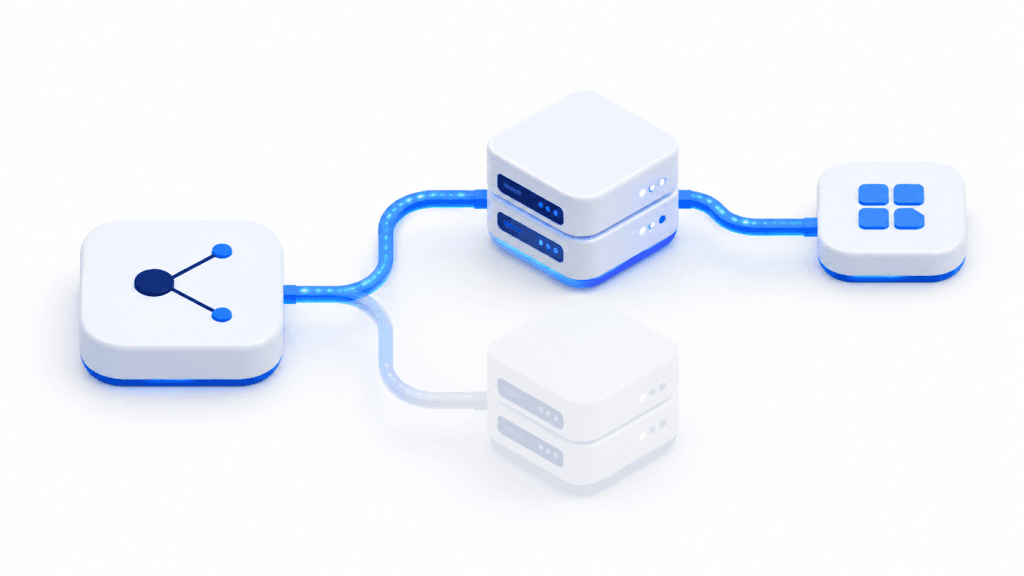 A high availability cluster automatically redirects service from an unavailable server to a healthy node.