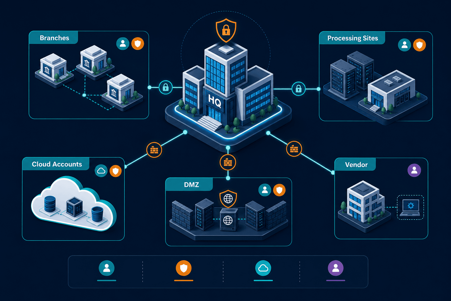 Conceptual Diagram Of A Multi Site Banki — It Asset Visibility Charlotte Banking Cybersecurity