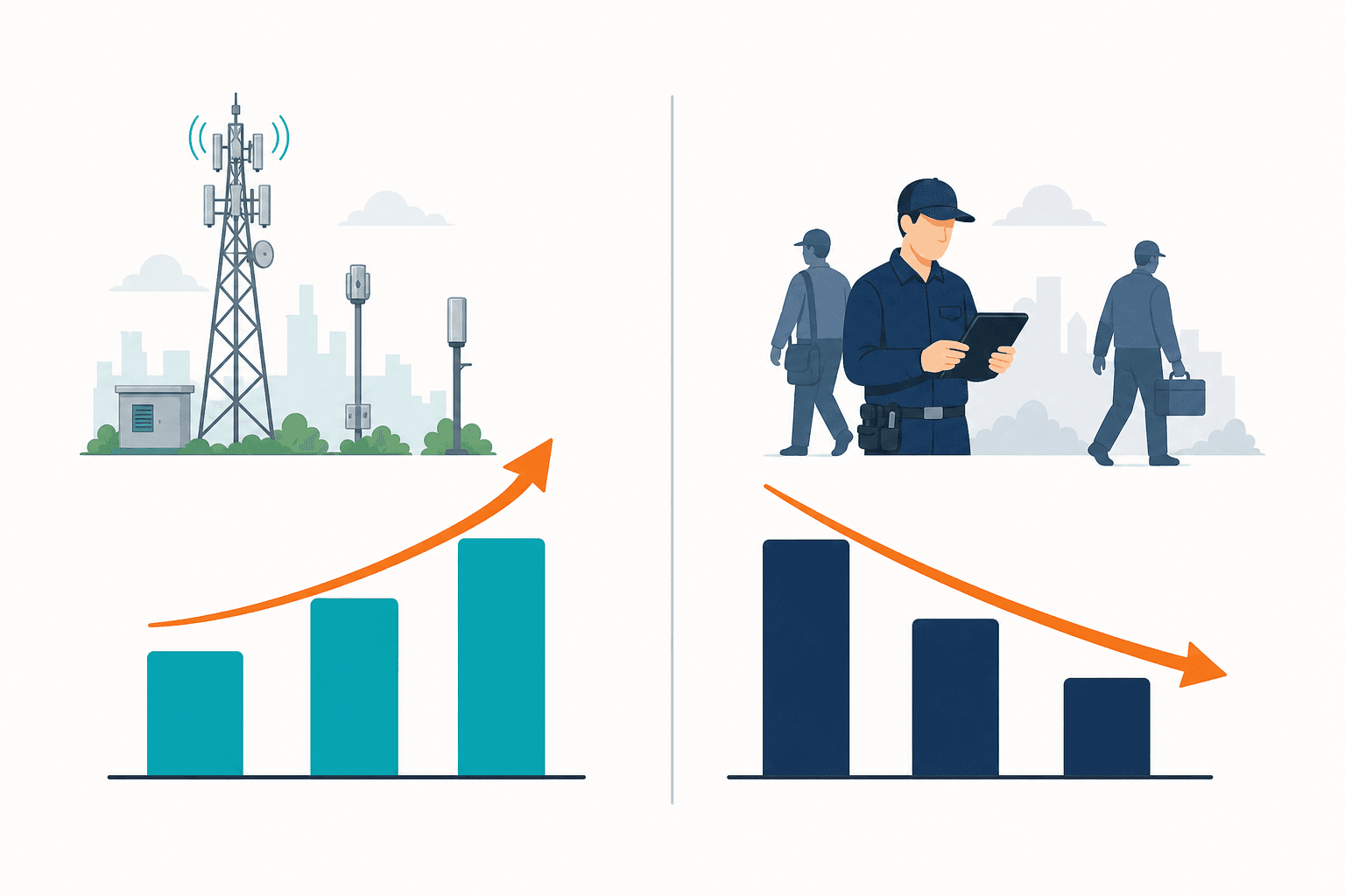 Conceptual Diagram Showing Side By Side — It Discovery For Telecommunications