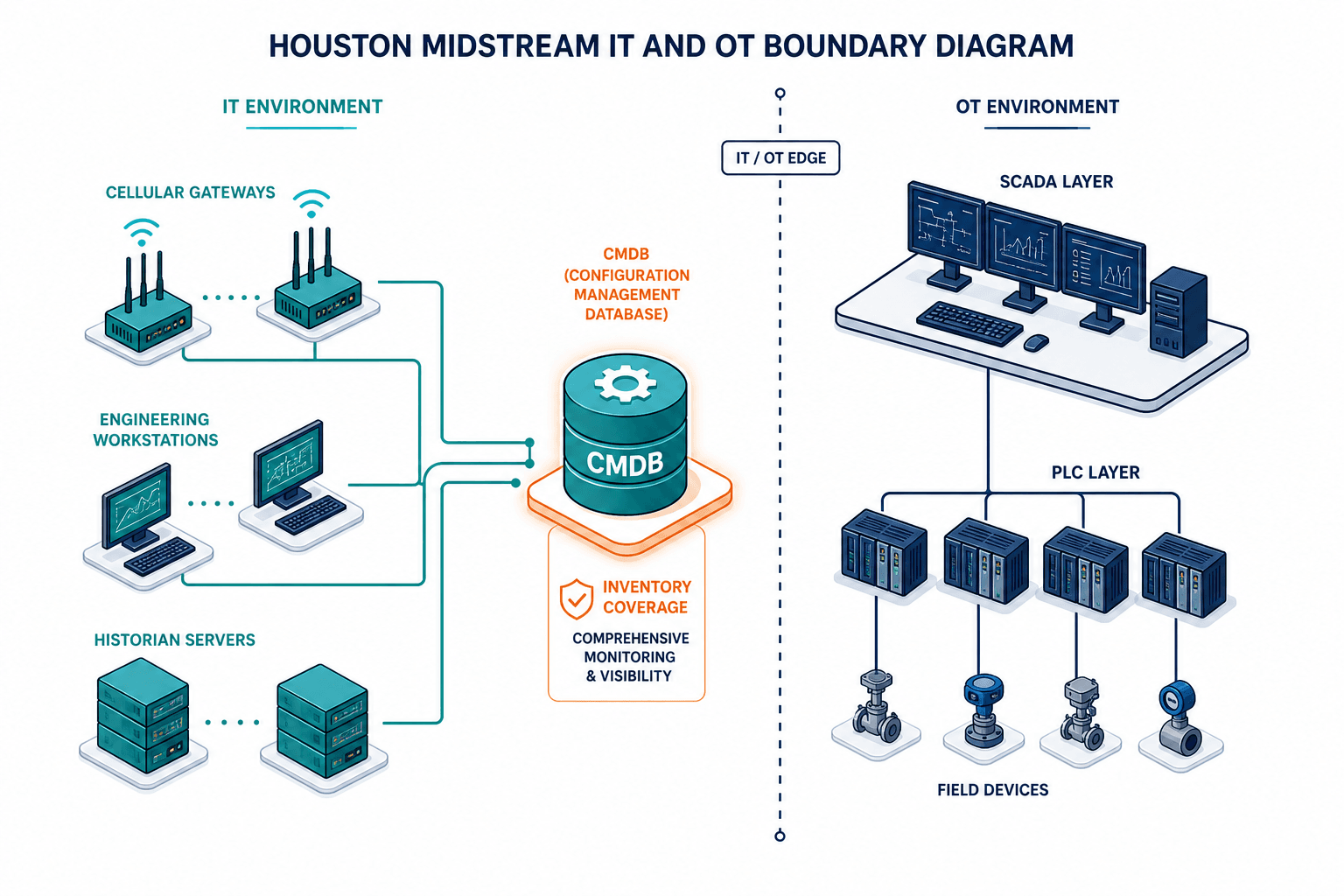 Houston Midstream It And Ot Boundary — It Asset Visibility Tsa Pipeline Security Compliance Houston