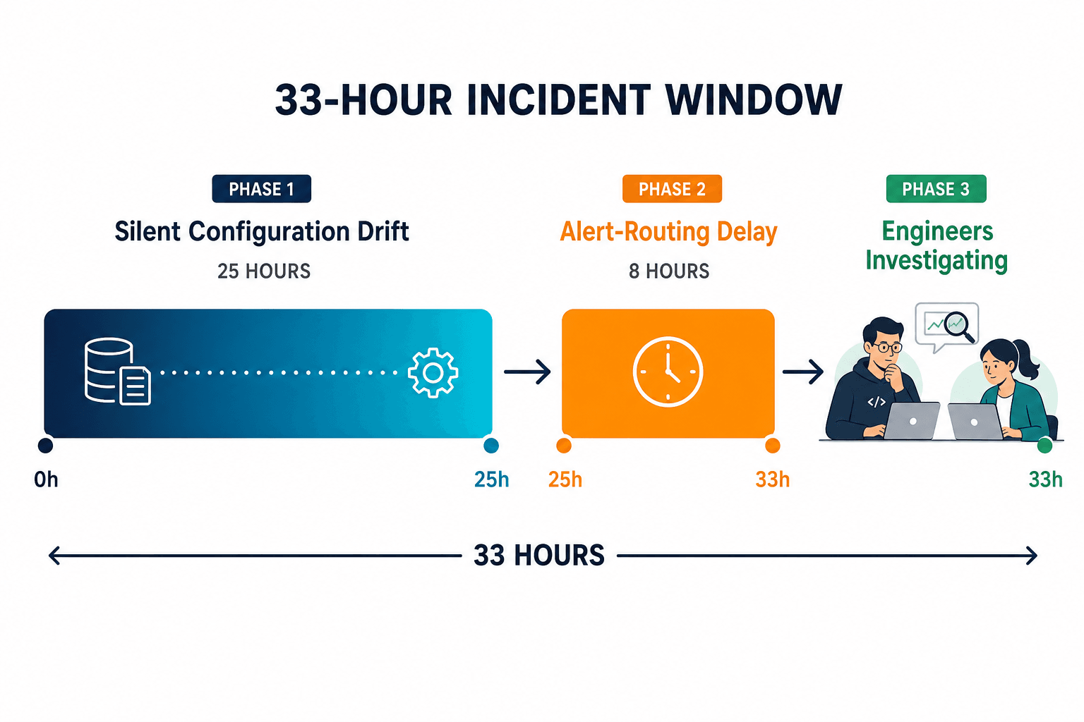 Timeline Diagram Showing A 33 Hour Incid Timeline Diagram Showing A 33 Hour Incid — It Asset Discovery Microservices Bay Area