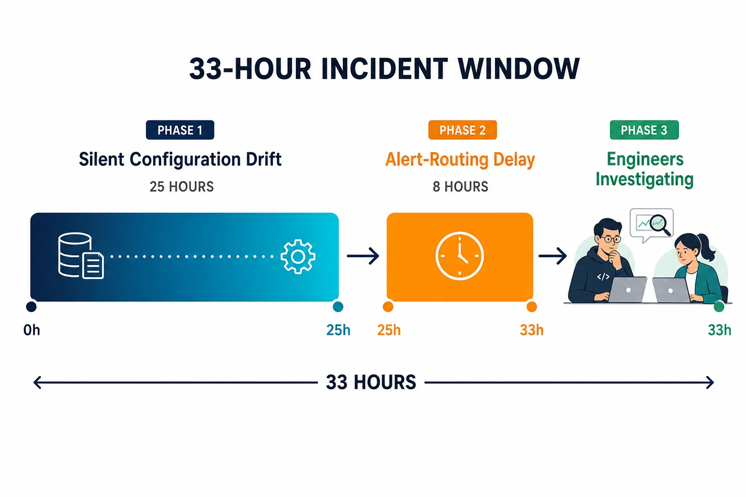 Timeline Diagram Showing A 33 Hour Incid — It Asset Discovery Microservices Bay Area
