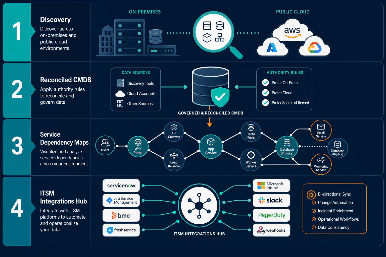 Capability Stack Diagram Showing Four St — Hybrid Cloud Cmdb San Diego Telecom Semiconductor