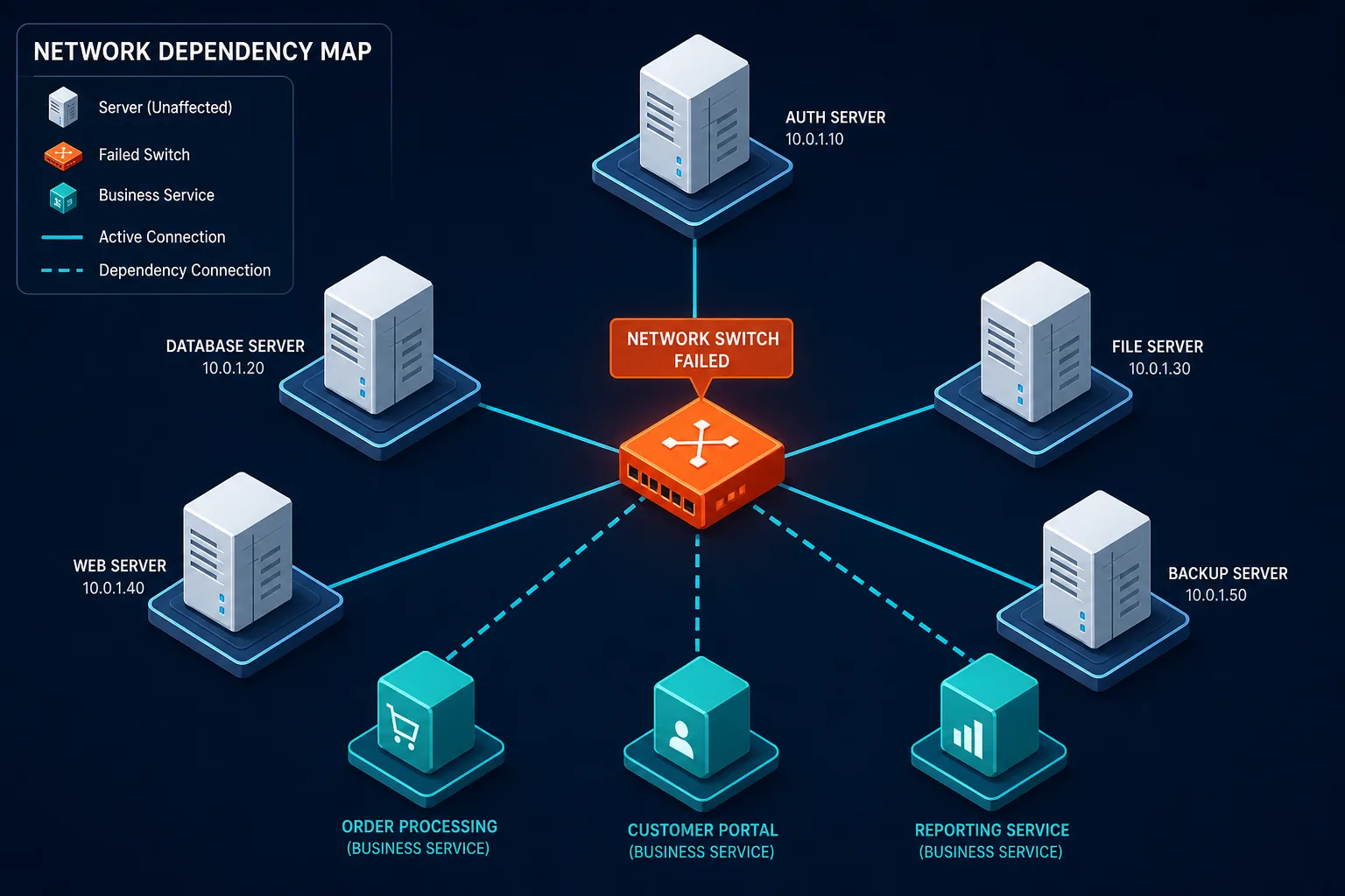Illustrative Example Of A Dependency Map - Hardware Inventory Software Small Business