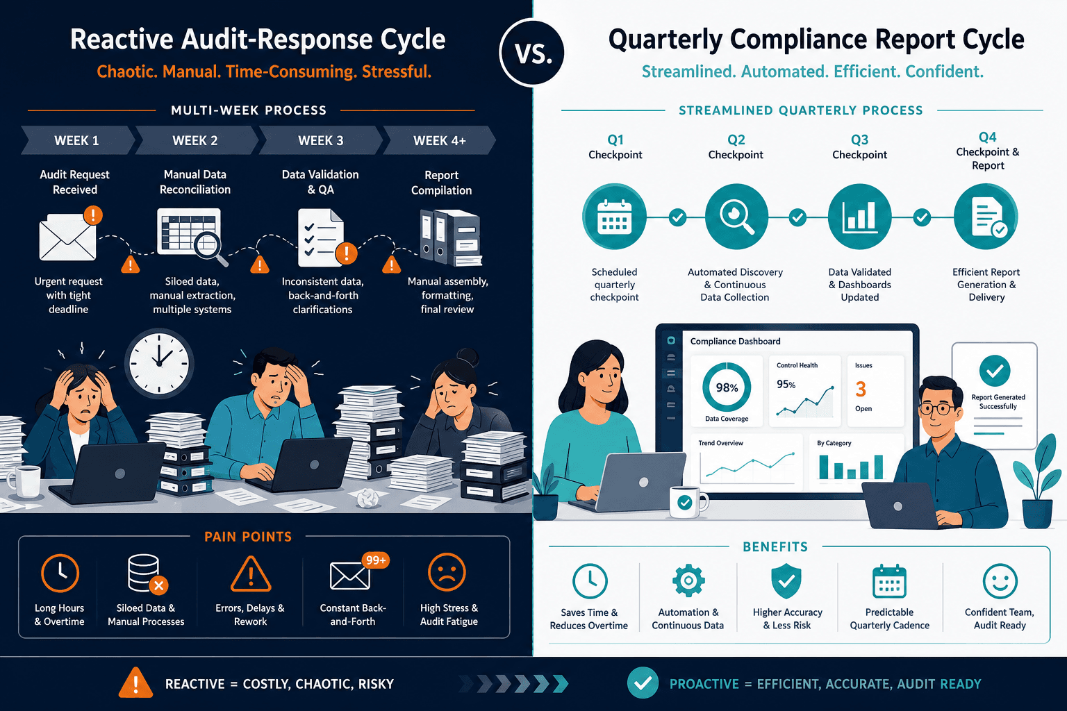 Illustrative Timeline Comparing A Reacti — Itam Practices License Compliance Reporting