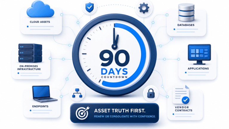 ASSET TRUTH NEEDED BEFORE VENDOR CONSOLIDATION OR RENEWALS STILL STARTS WITH A 90-DAY CLOCK