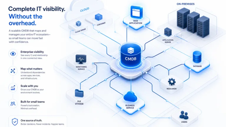 SCALABLE CMDB FOR SMALL IT TEAMS: ENTERPRISE VISIBILITY, NOT ENTERPRISE OVERHEAD