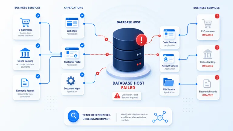 HOW DO I KNOW WHICH BUSINESS SERVICE BREAKS WHEN A DATABASE HOST FAILS?