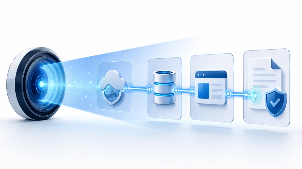 Automated discovery tracing a live dependency path across cloud, database, application, and insurance claims systems.