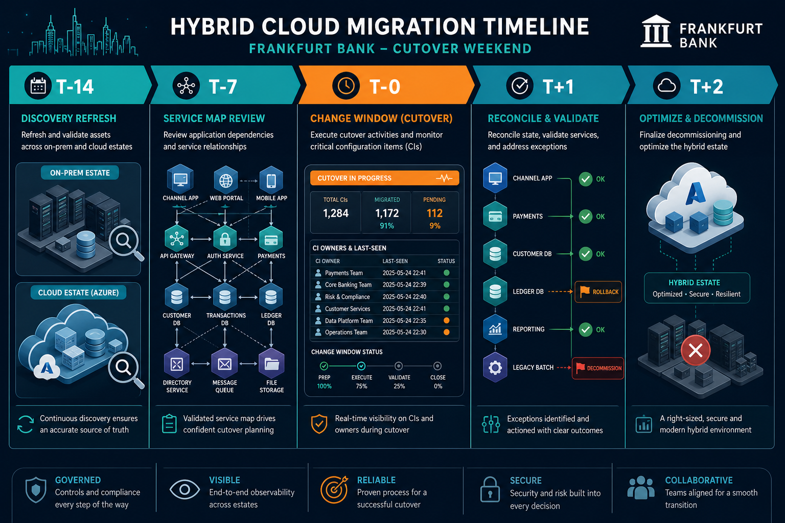 Illustrative Example Of A Cutover Weeken Illustrative Example Of A Cutover Weeken — Hybrid Cloud Cmdb Frankfurt Banks Migrating Core Systems