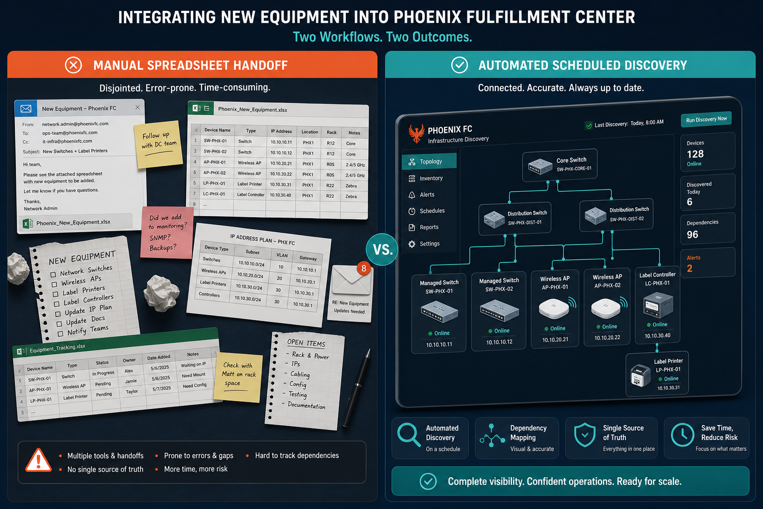 Workflow Comparison Matrix Illustrating Workflow Comparison Matrix Illustrating — Cmdb Phoenix Ecommerce Fulfillment Corridor